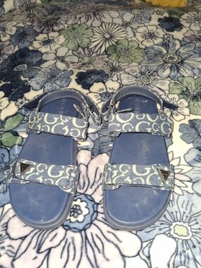 Guess Blue Logo Strap Kids Sandals